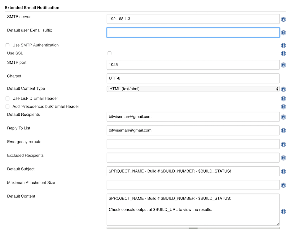 Email Configuration